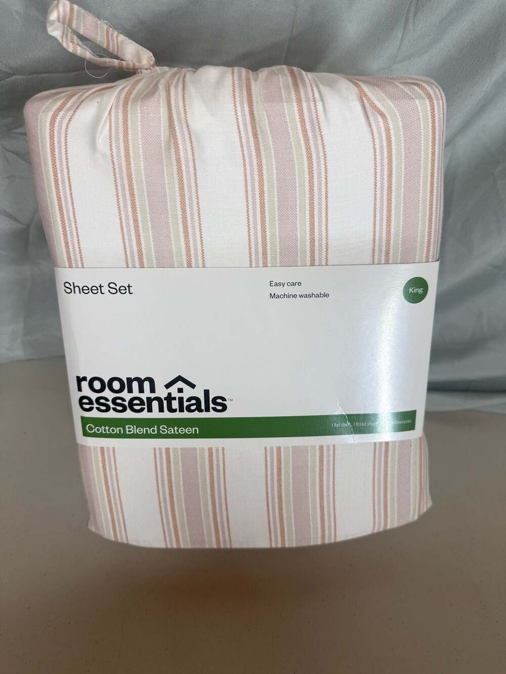 Room Essentials King Cotton Blend Sateen Sheet Set